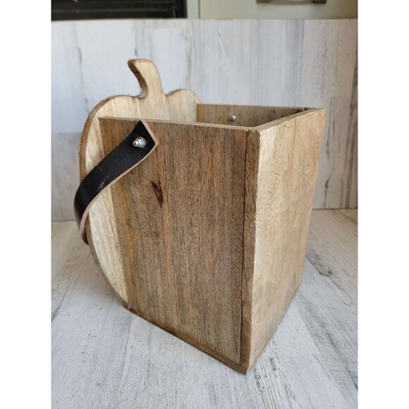 Unique sequin pumpkin bucket trick or treat Halloween wooden decor vintage - Picture 9 of 12